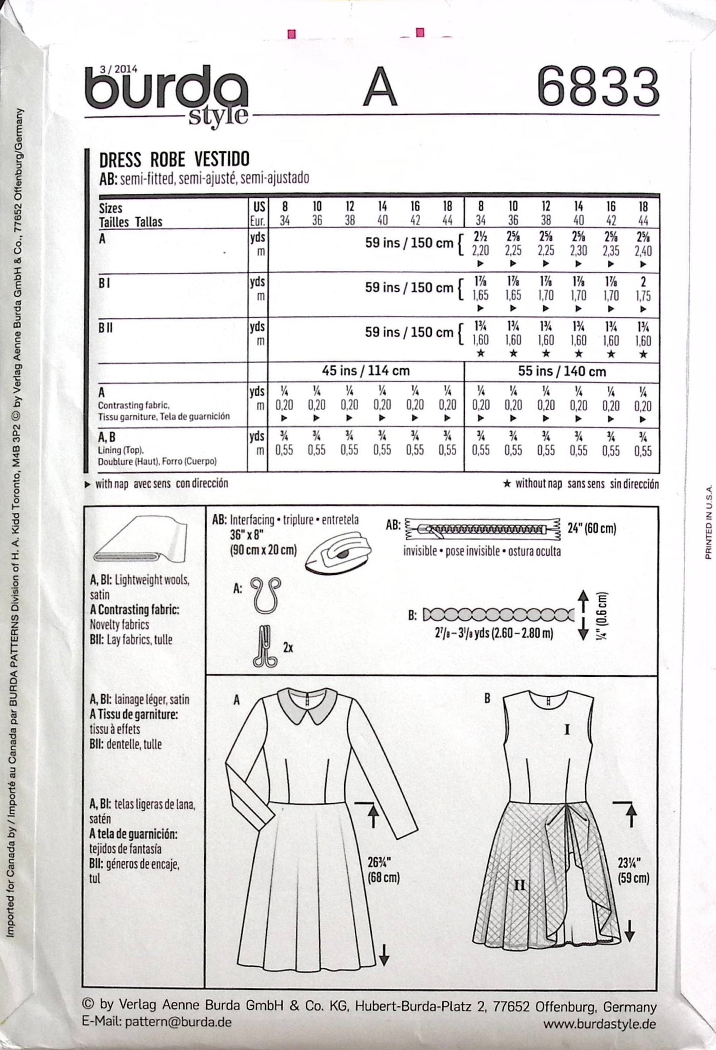 Patternview Burda Sewing Pattern: Burda 6833 – Vintage Stitch Australia