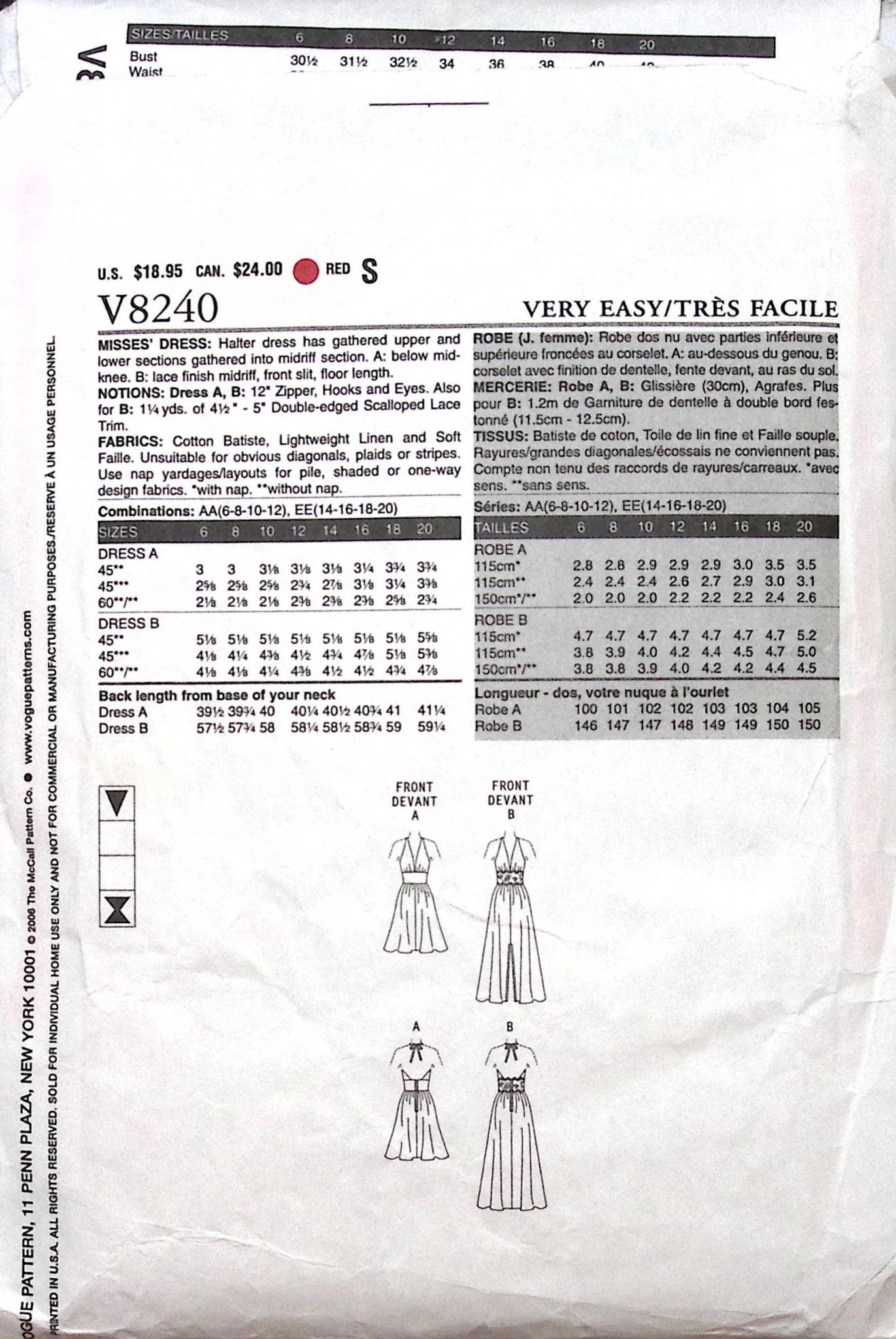 Sewing Pattern: Vogue V8240 – Vintage Stitch Australia