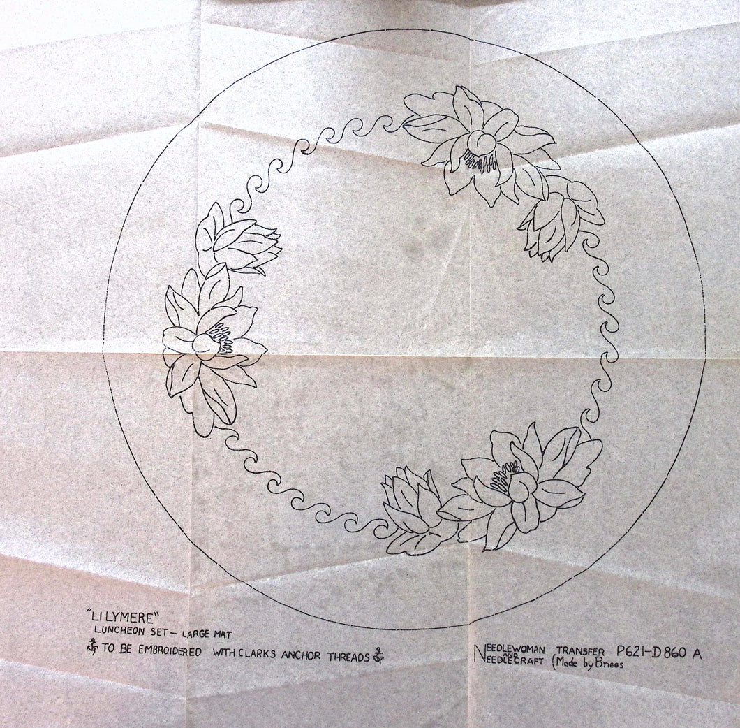 Vintage Hand Embroidery Transfer NeedleWoman and Needlecraft by Briggs P621-D860A