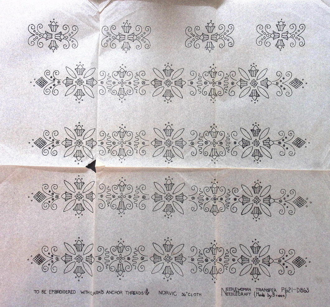 Vintage Hand Embroidery Transfer Needlewoman and Needlecraft by Briggs P621-D863