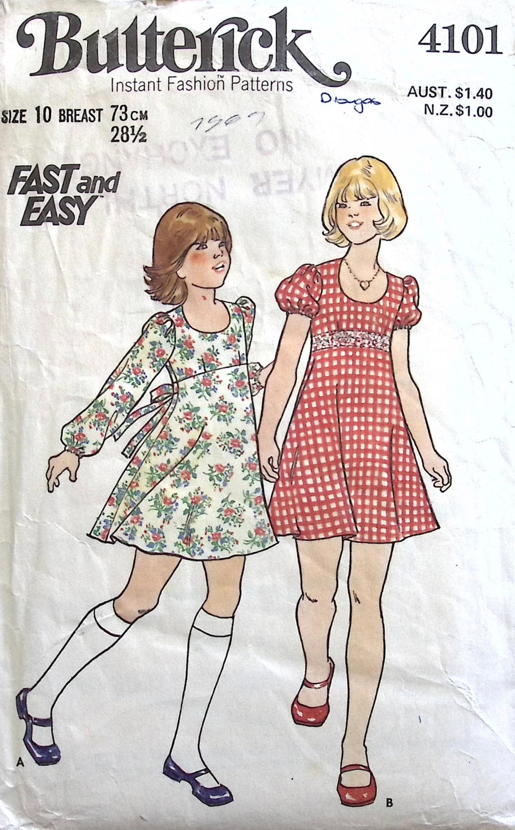 Vintage Sewing Pattern: Butterick 4101