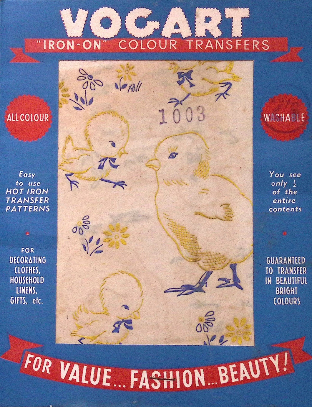 Vintage Vogart Iron-On Colourful Transfers