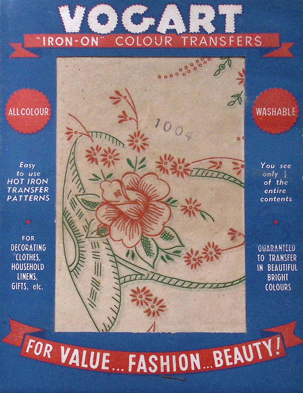 Vintage Vogart Iron-On Colourful Transfers