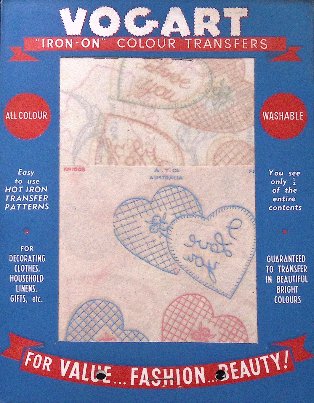 Vintage Vogart Iron-On Colourful Transfers