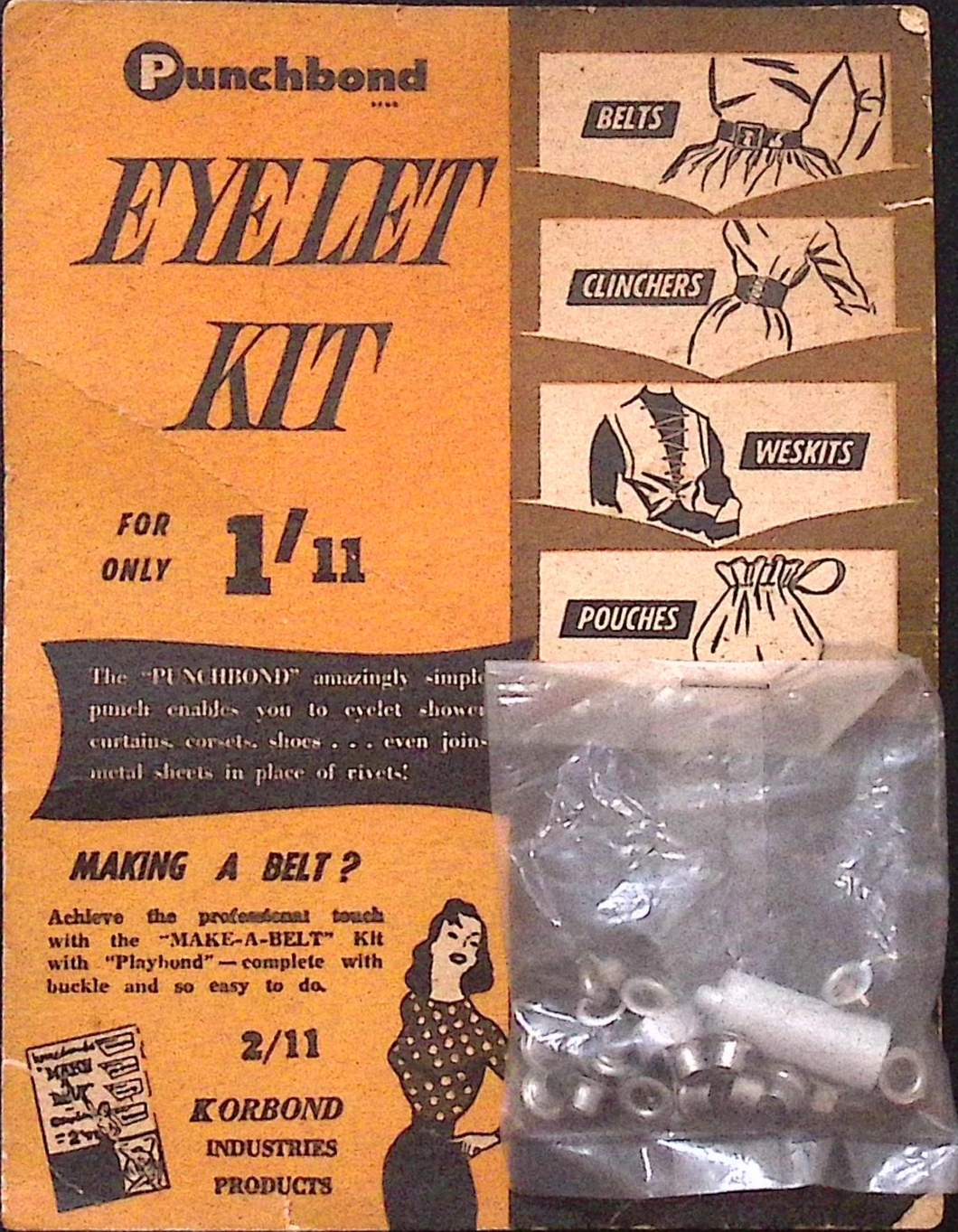 Vintage Punchbond Eyelet Kit made by Korbond