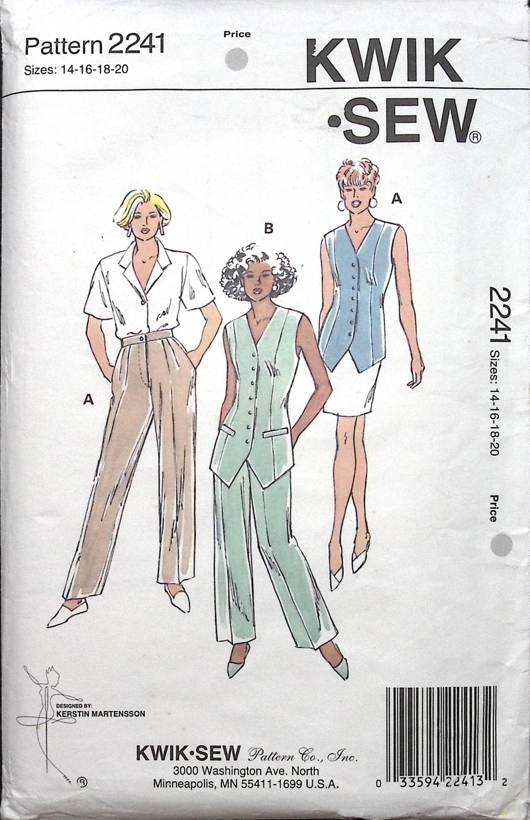 Vintage Sewing Pattern: Kwik Sew 2241