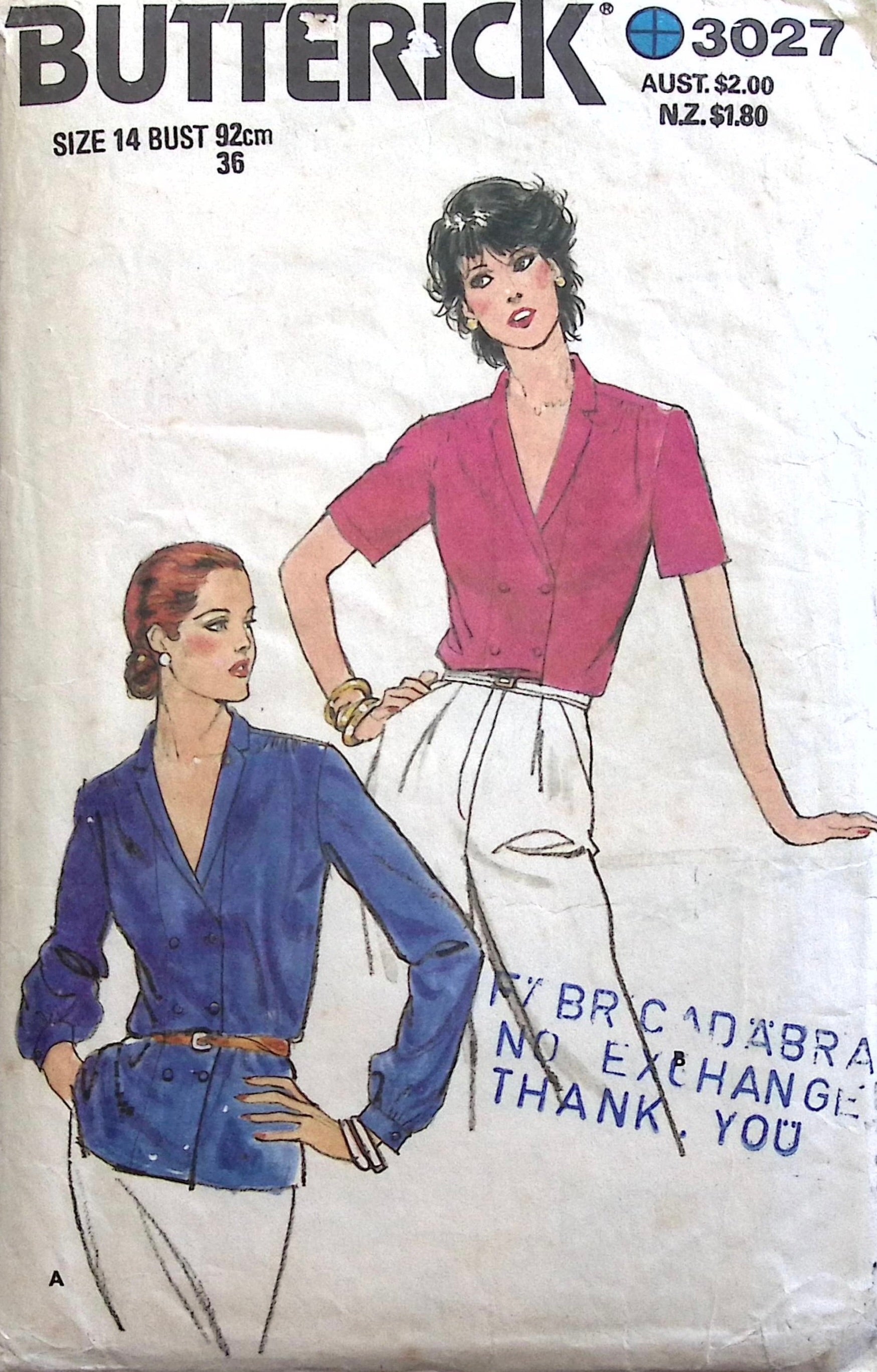 Vintage Sewing Pattern: Butterick 3027 – Vintage Stitch Australia