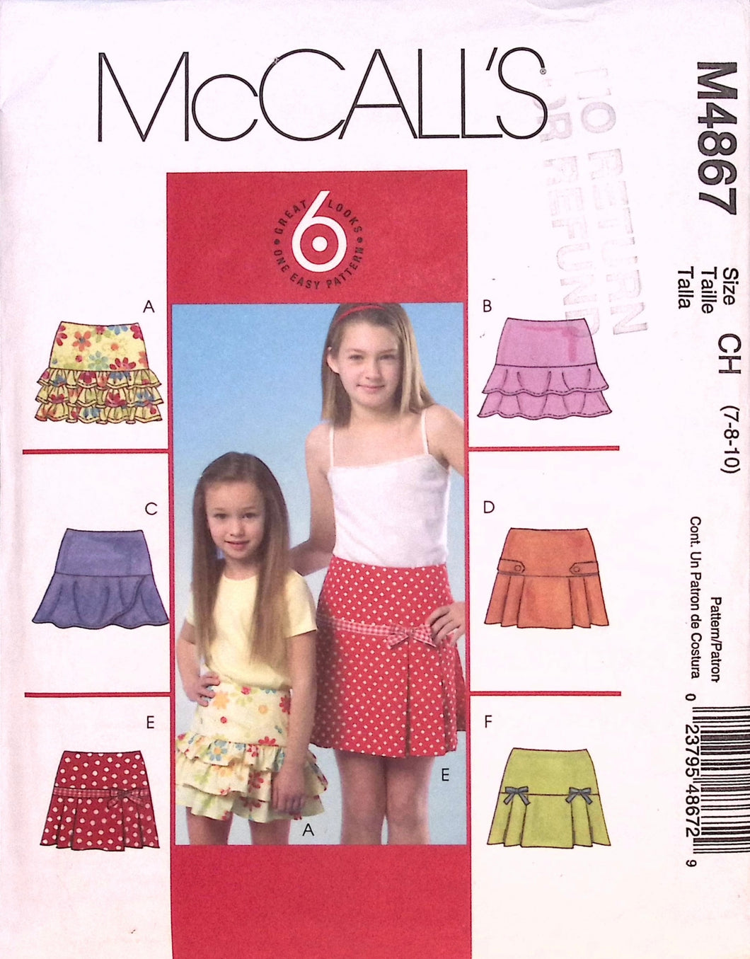 Sewing Pattern: McCalls M4867