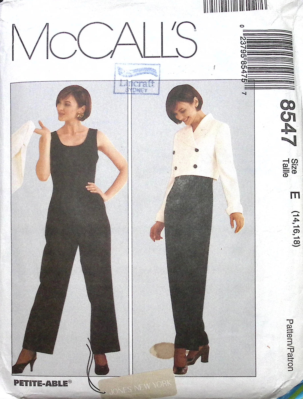 Vintage sewing Pattern: McCalls 8547