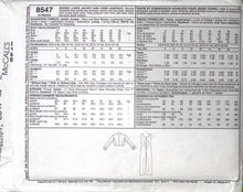 Load image into Gallery viewer, Vintage sewing Pattern: McCalls 8547
