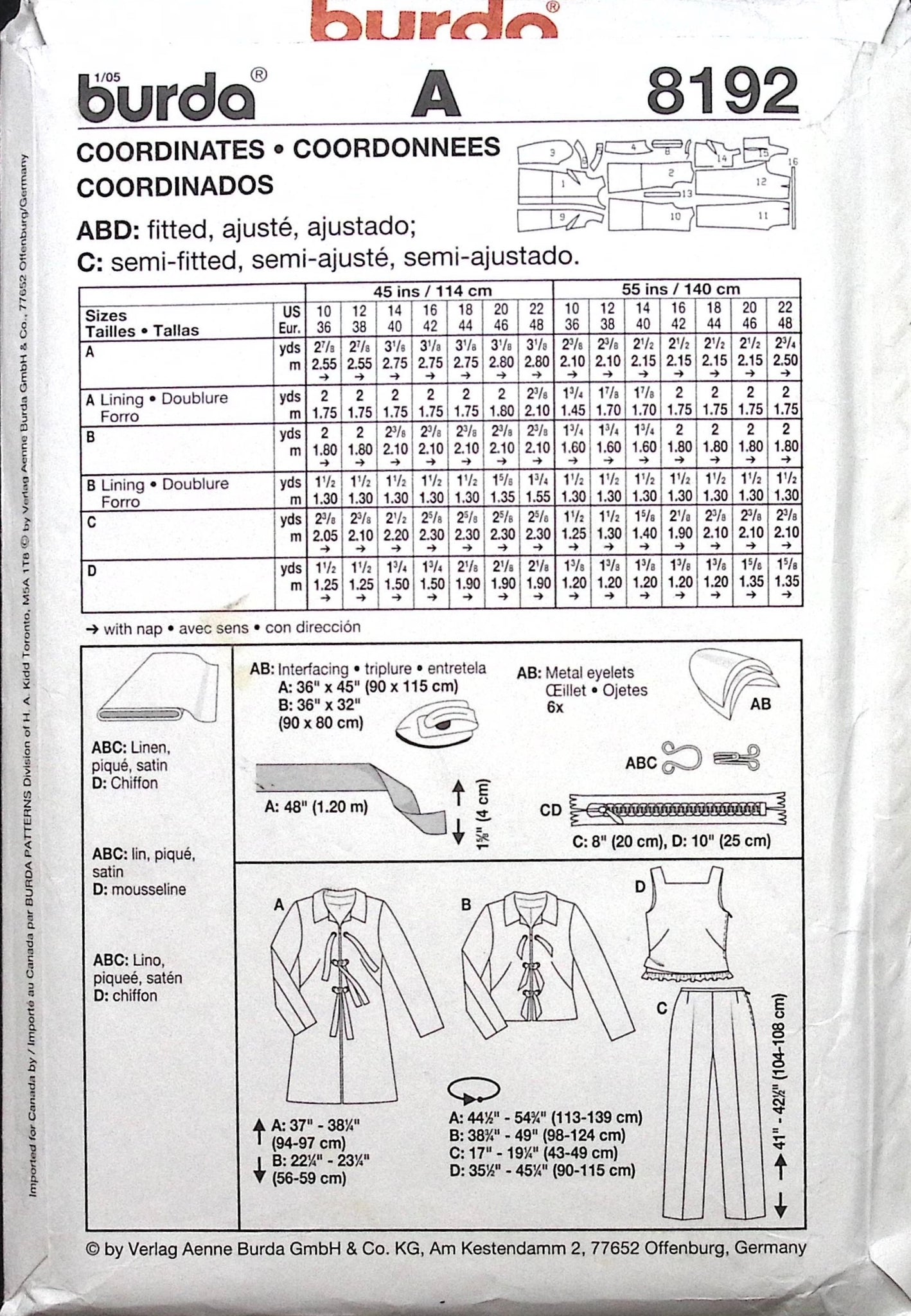 Patternview Burda Sewing Pattern: Burda 8192 – Vintage Stitch Australia