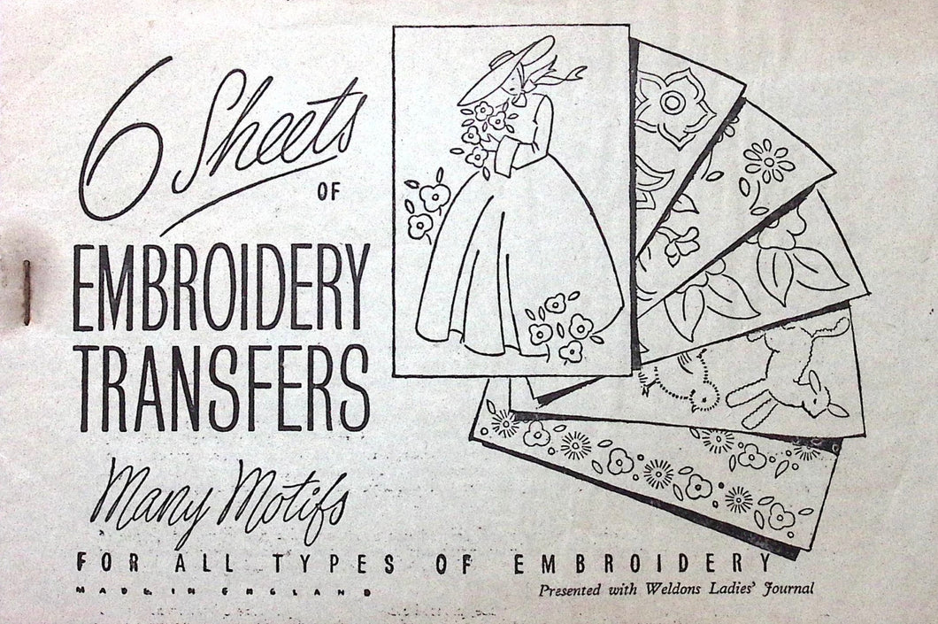 Vintage Hand Embroidery Transfers by Weldons Ladies' Journal