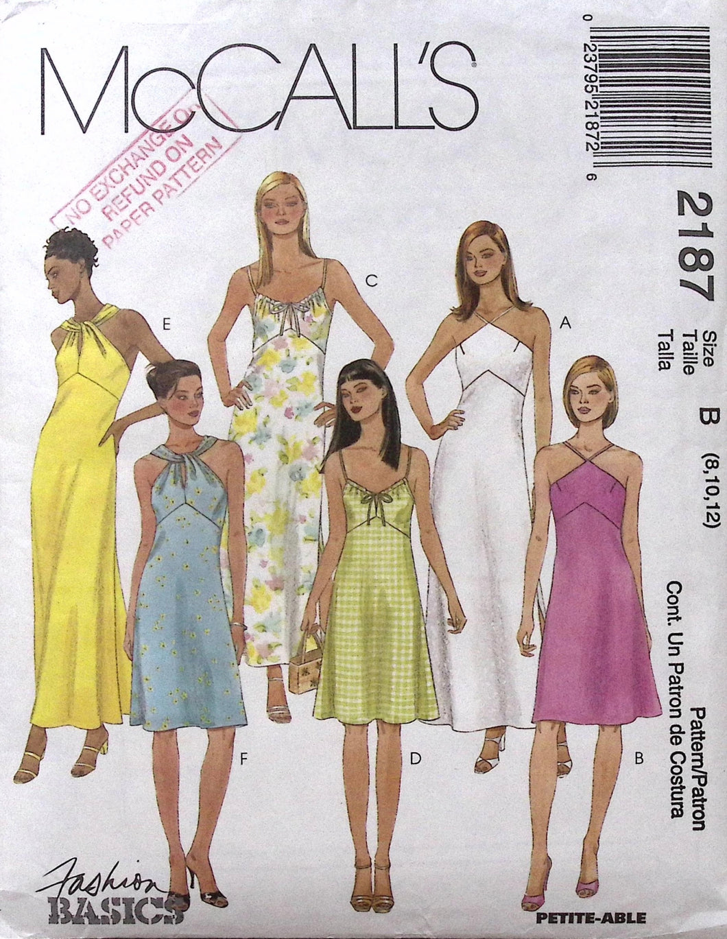 Vintage Sewing Pattern: McCalls 2187