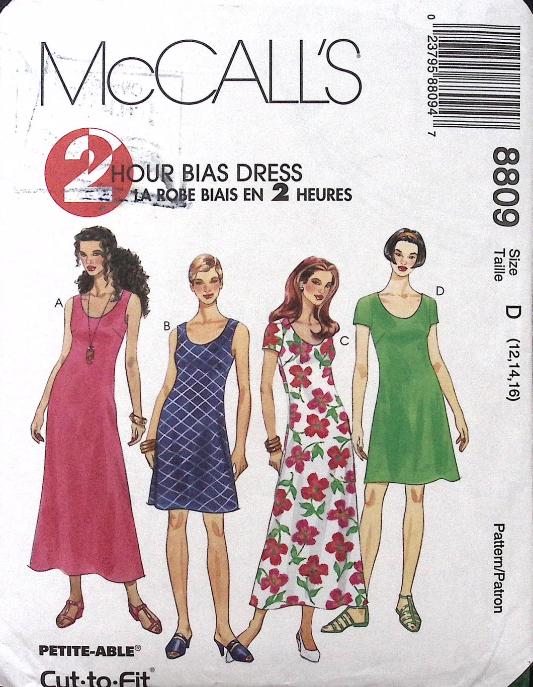 Vintage Sewing Pattern: McCalls 8809