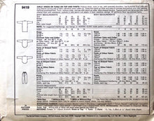 Load image into Gallery viewer, Vintage Sewing Pattern: McCalls 9419
