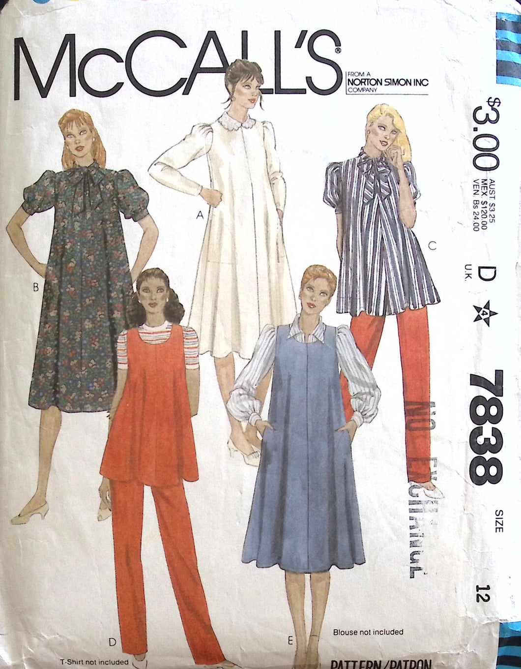 Vintage Sewing Pattern: McCalls 7838