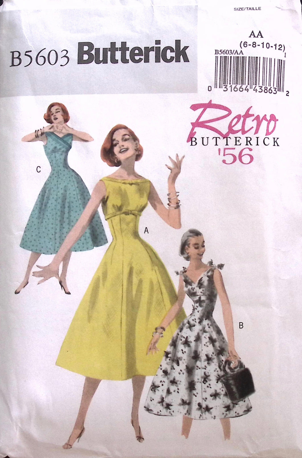 Reproduced Vintage Sewing Pattern: Butterick B5603