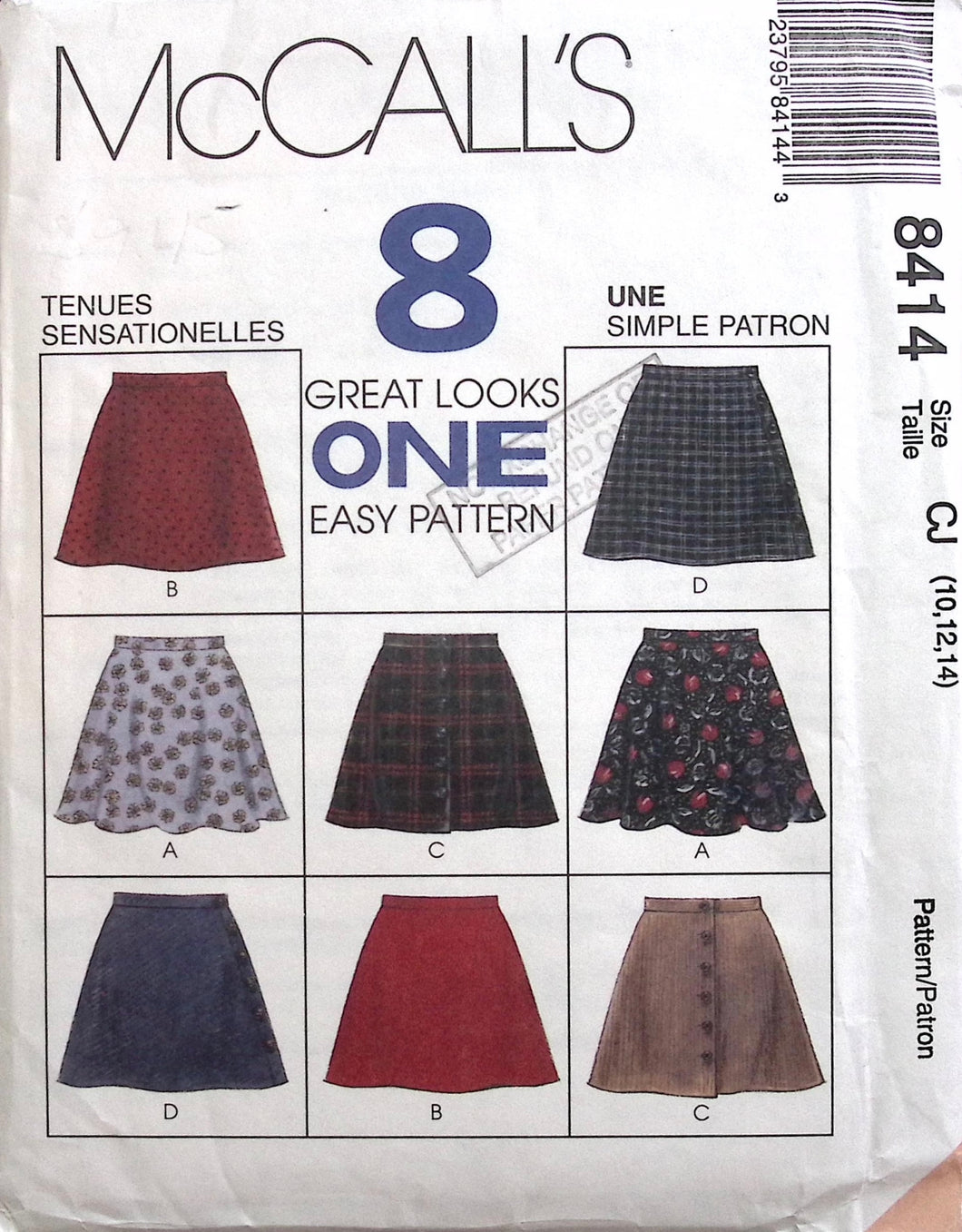 Vintage Sewing Pattern: McCalls 8414