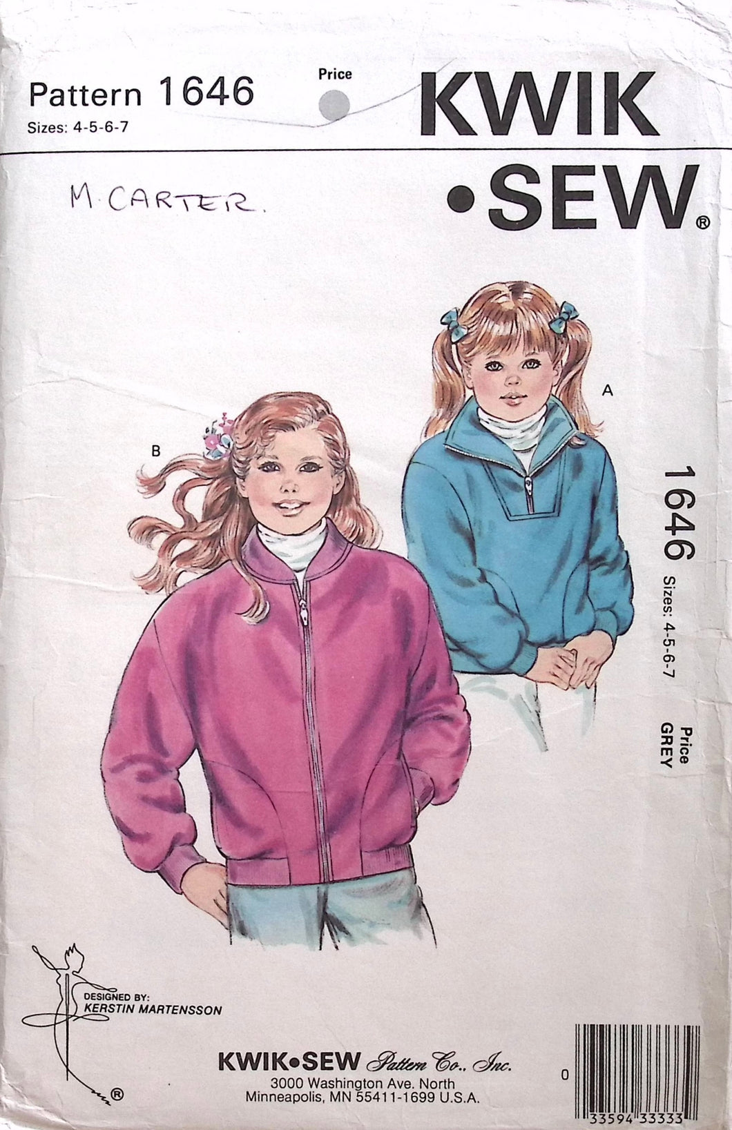 Vintage Sewing Pattern: Kwik Sew 1646