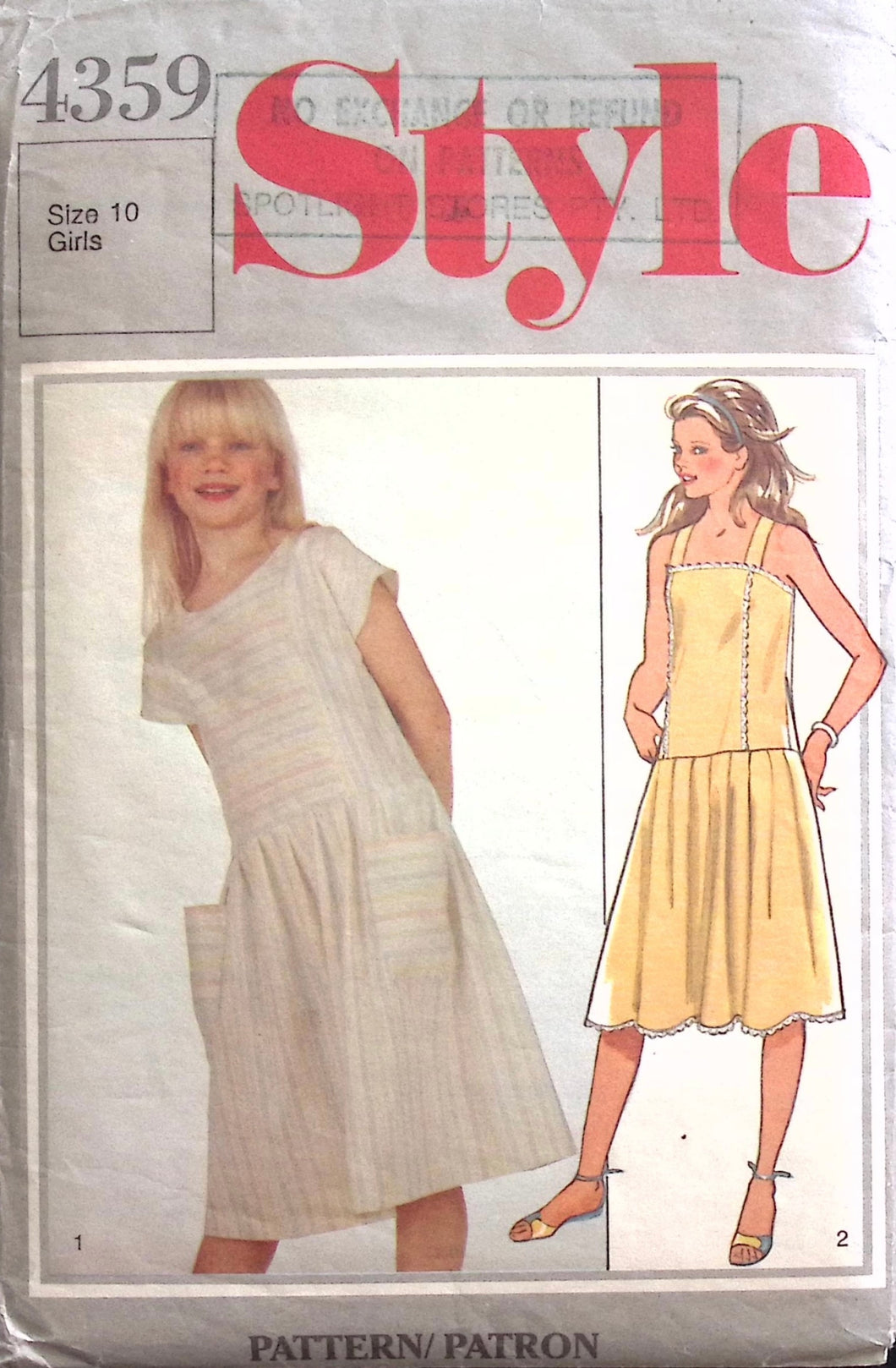 Vintage Sewing Pattern: Style 4359