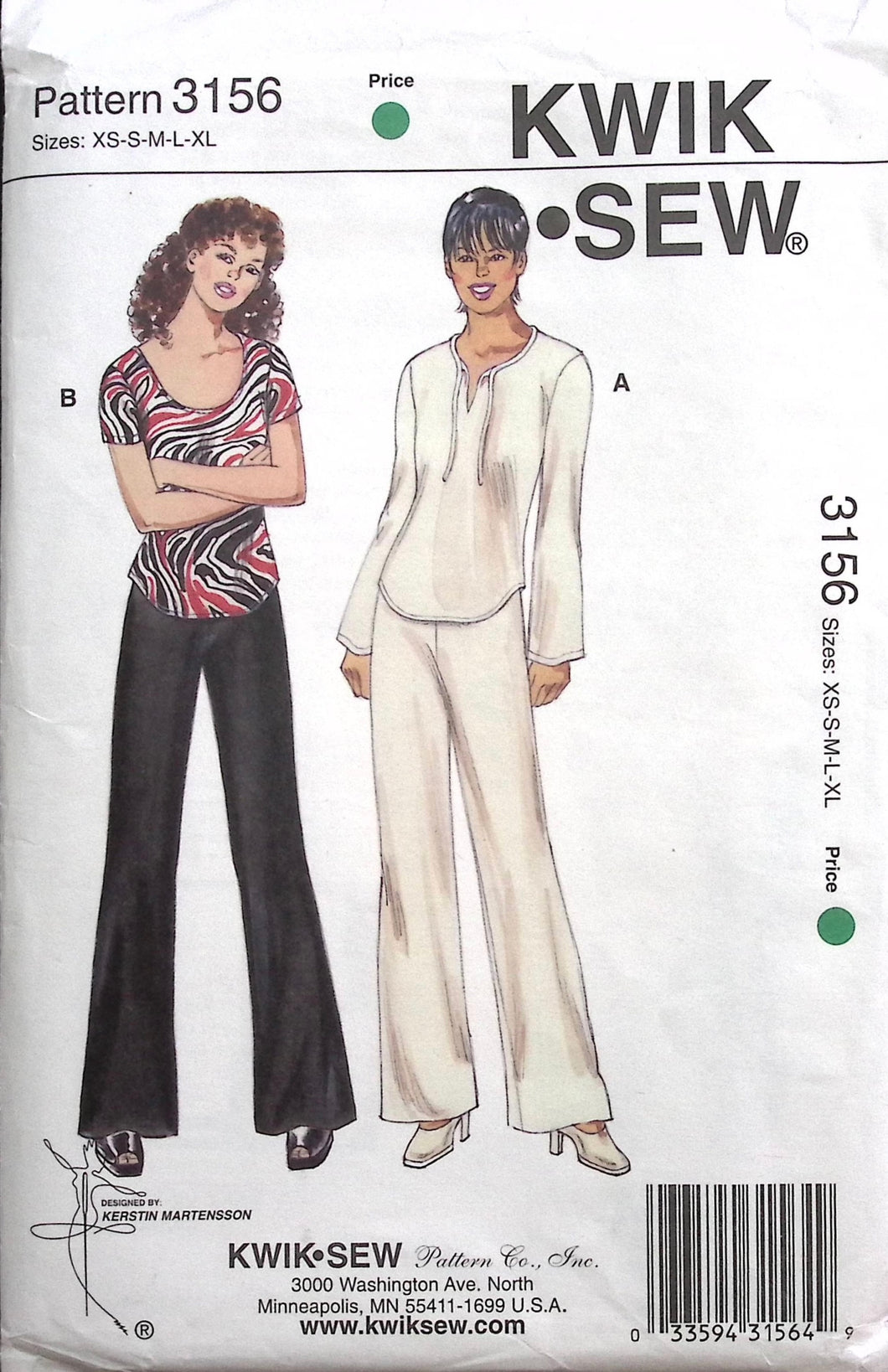 Vintage Sewing Pattern: Kwik Sew 3156