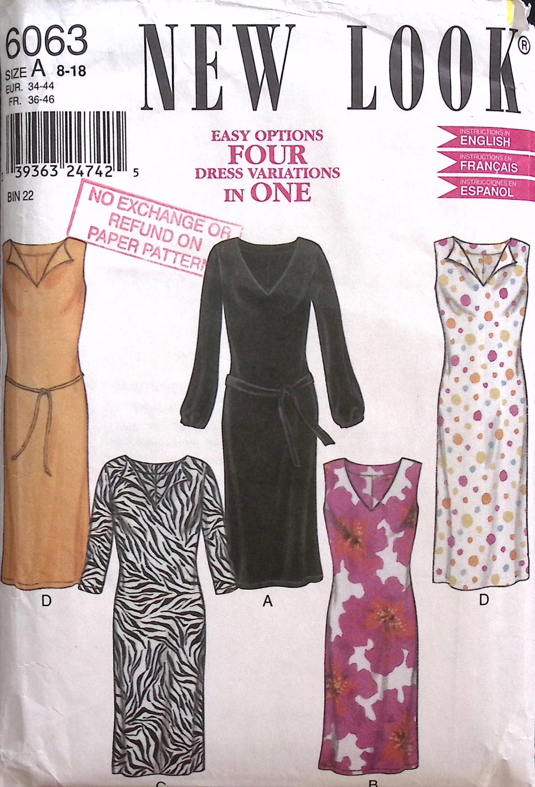 Vintage Sewing Pattern: New Look 6063