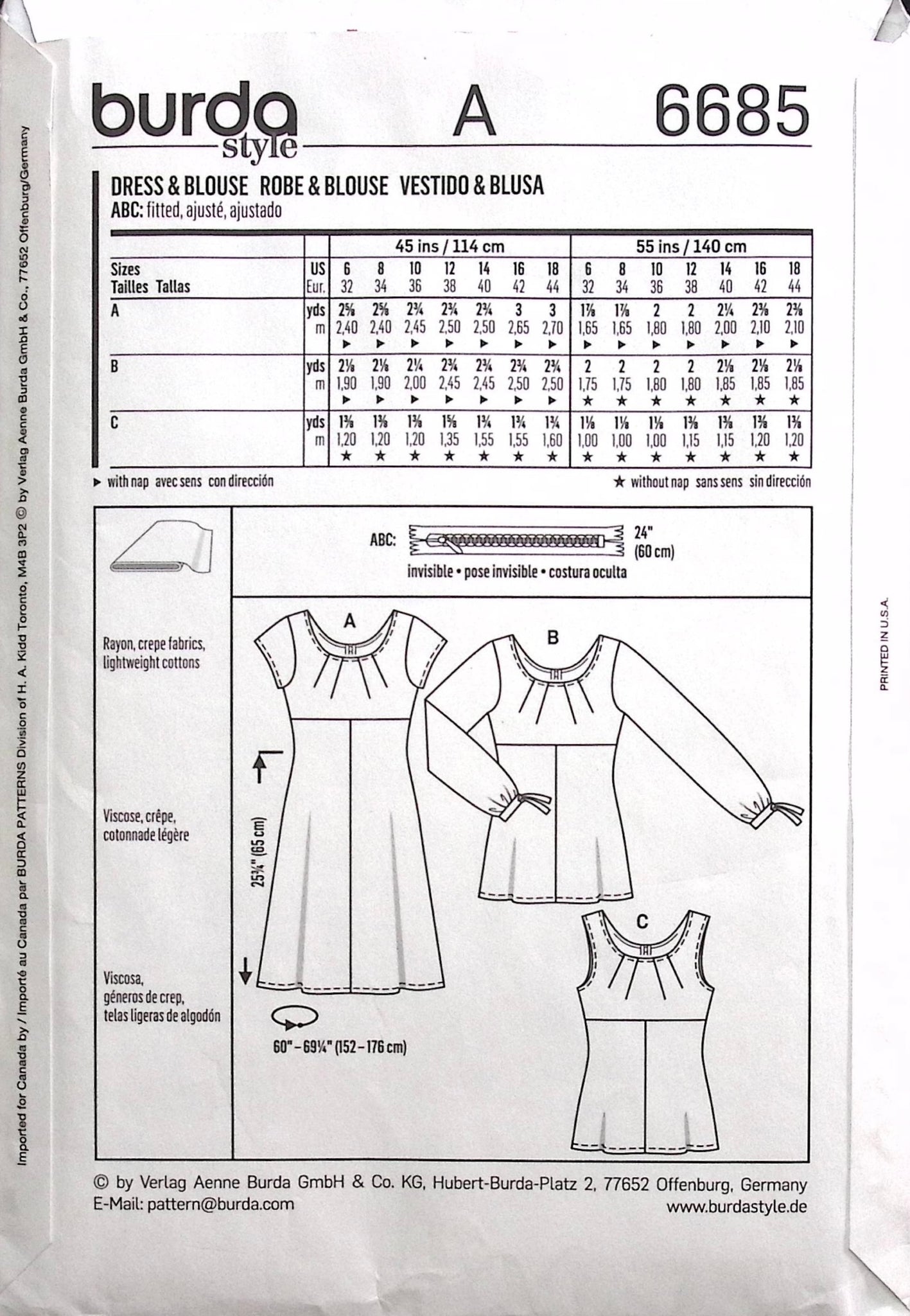 Patternview Burda Sewing Pattern: Burda 6685 – Vintage Stitch Australia