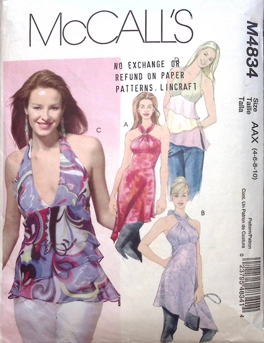 Sewing Pattern: McCalls M4834