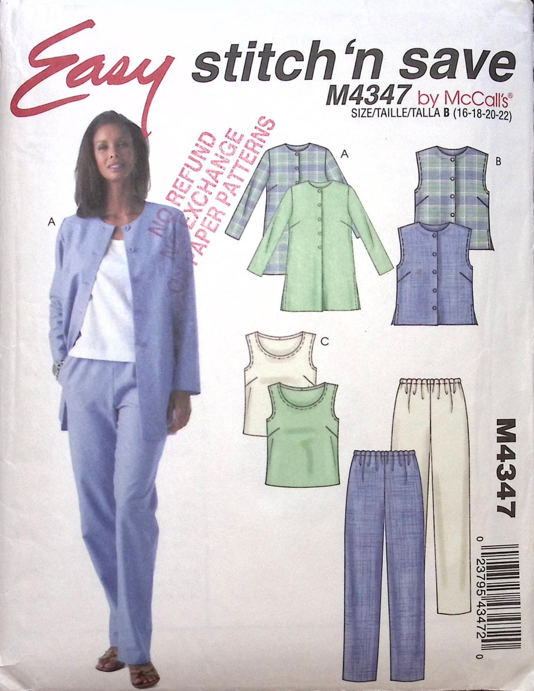 Sewing Pattern: McCalls M4347