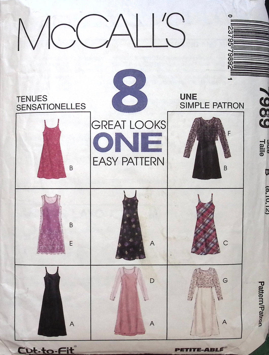 Vintage Sewing Pattern: McCalls 7989