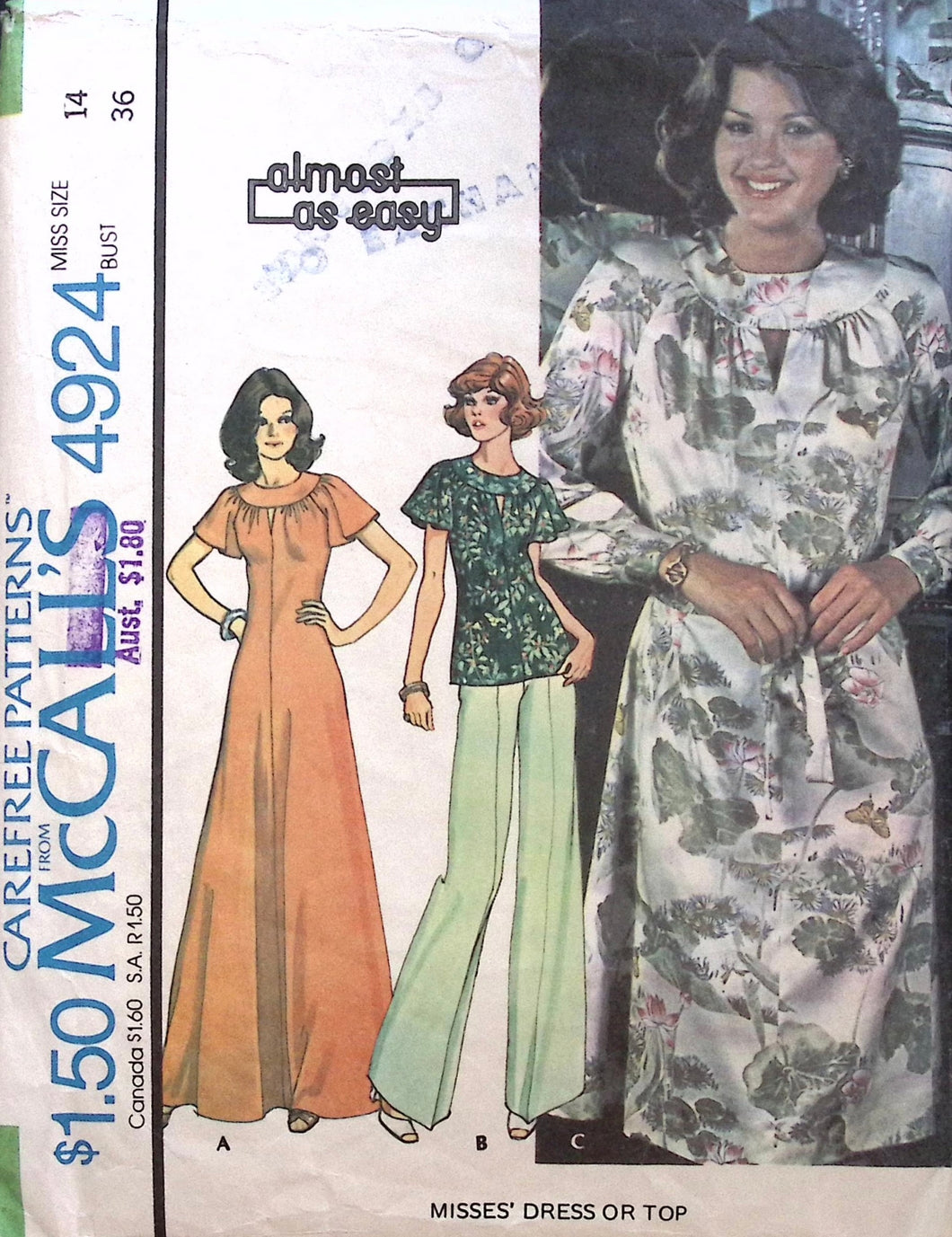 Vintage Sewing Pattern: McCalls 4924