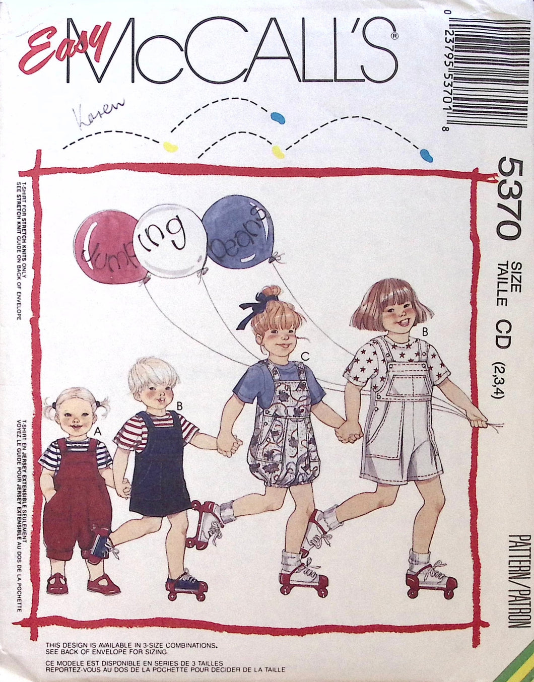 Vintage Sewing Pattern: McCalls 5370