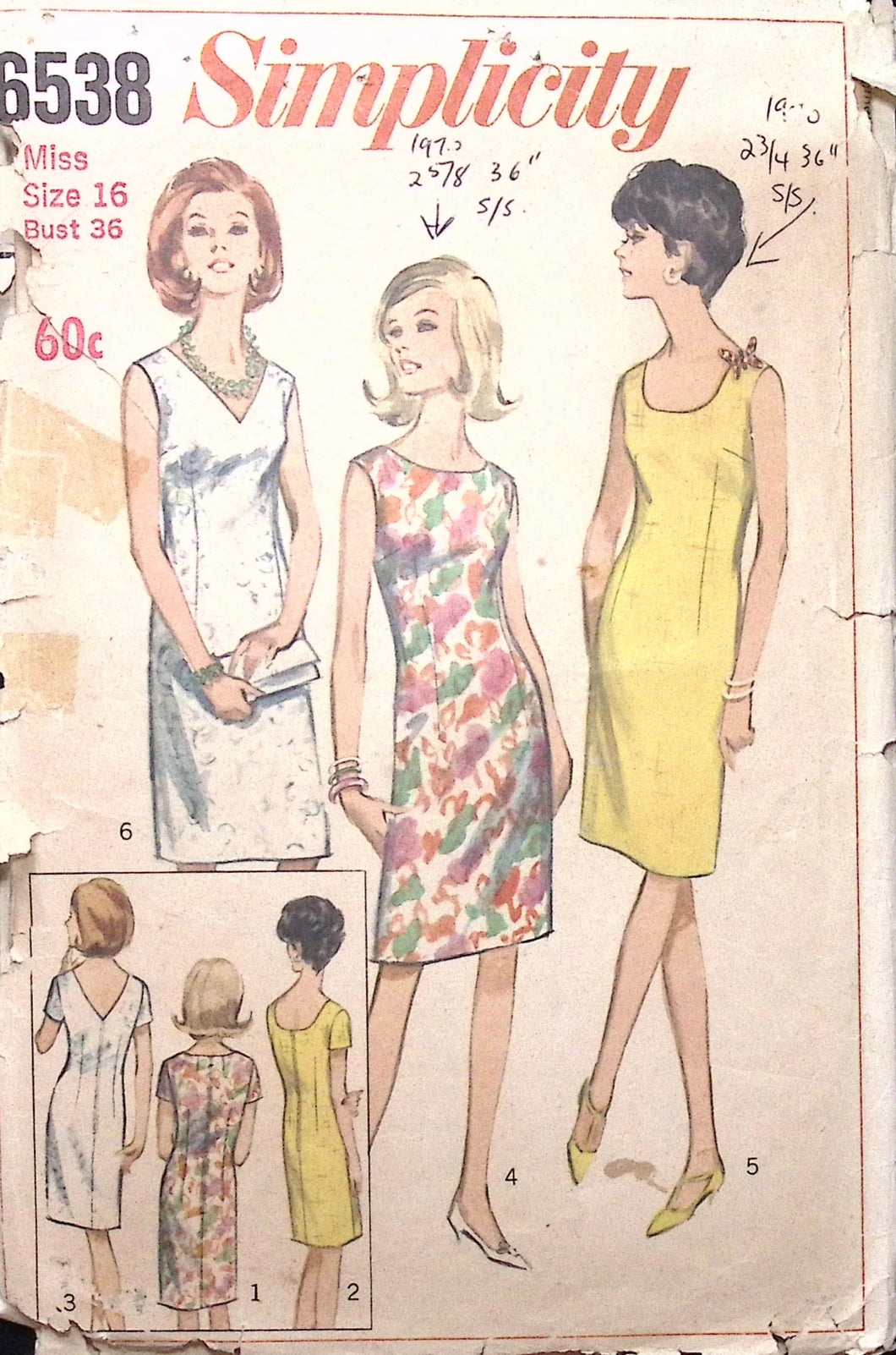 Vintage Sewing Pattern: Simplicity 6538