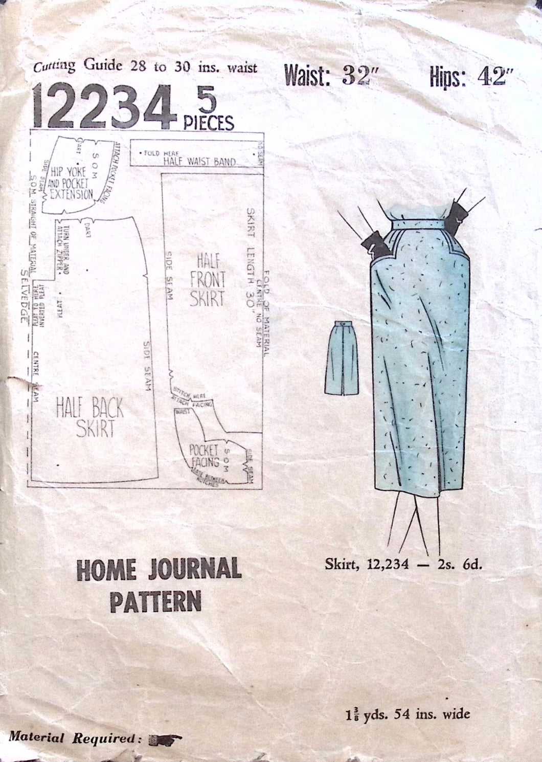 Vintage Sewing Pattern: Home Journal 12234