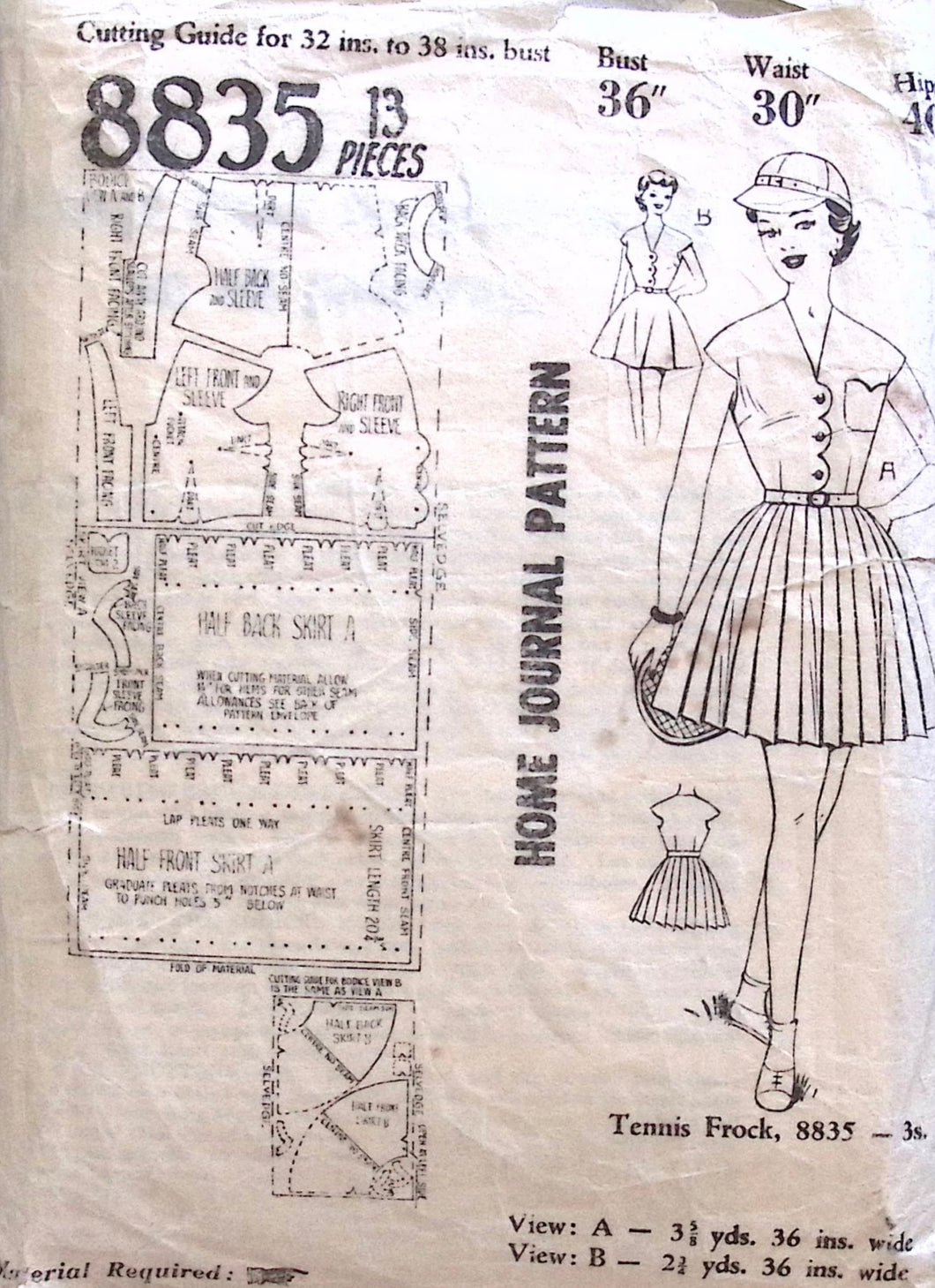 Vintage Sewing Pattern: Home Journal 8835