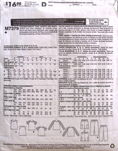 Load image into Gallery viewer, Sewing Pattern: McCalls M7379

