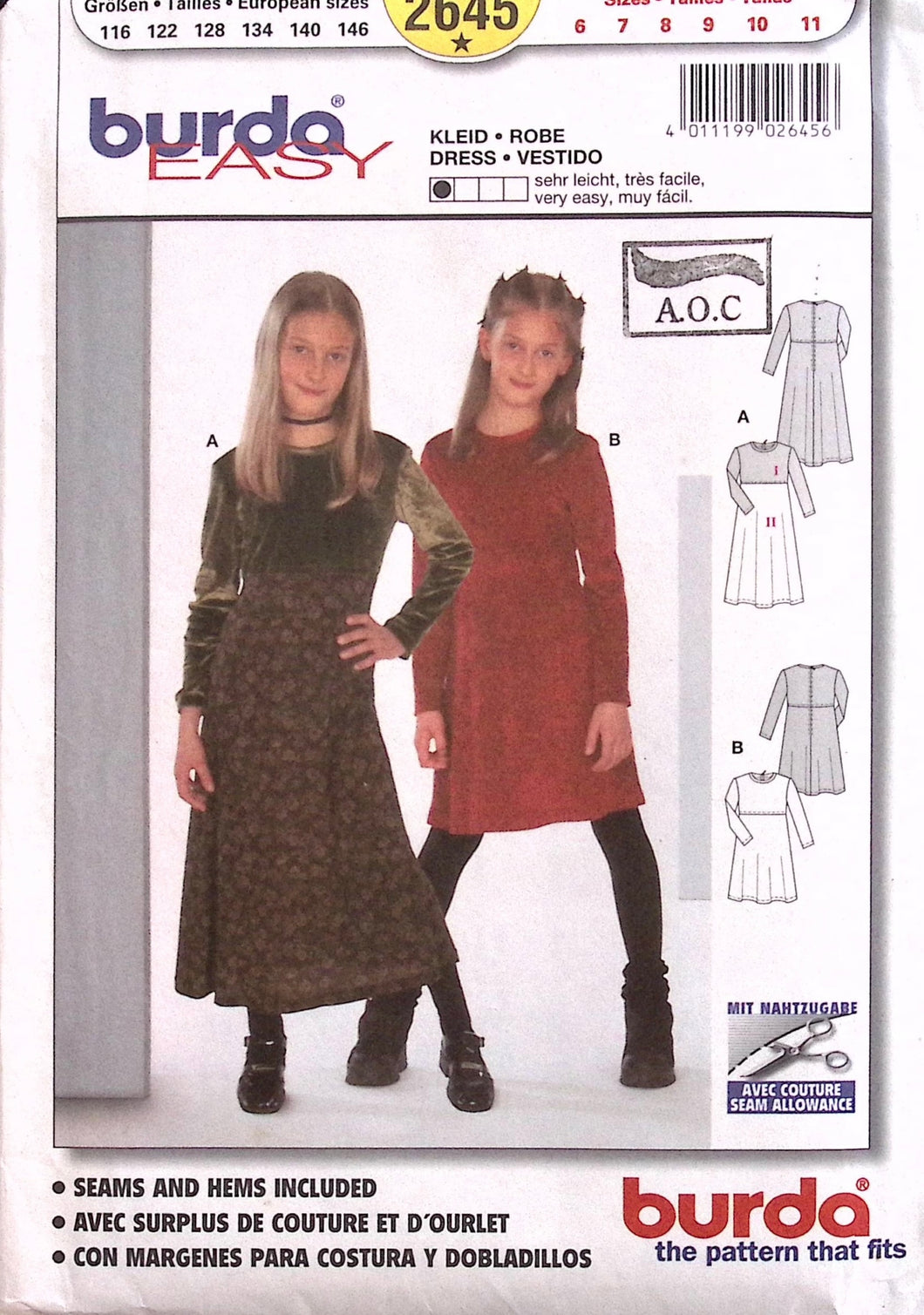 Vintage Sewing Pattern: Burda 2645