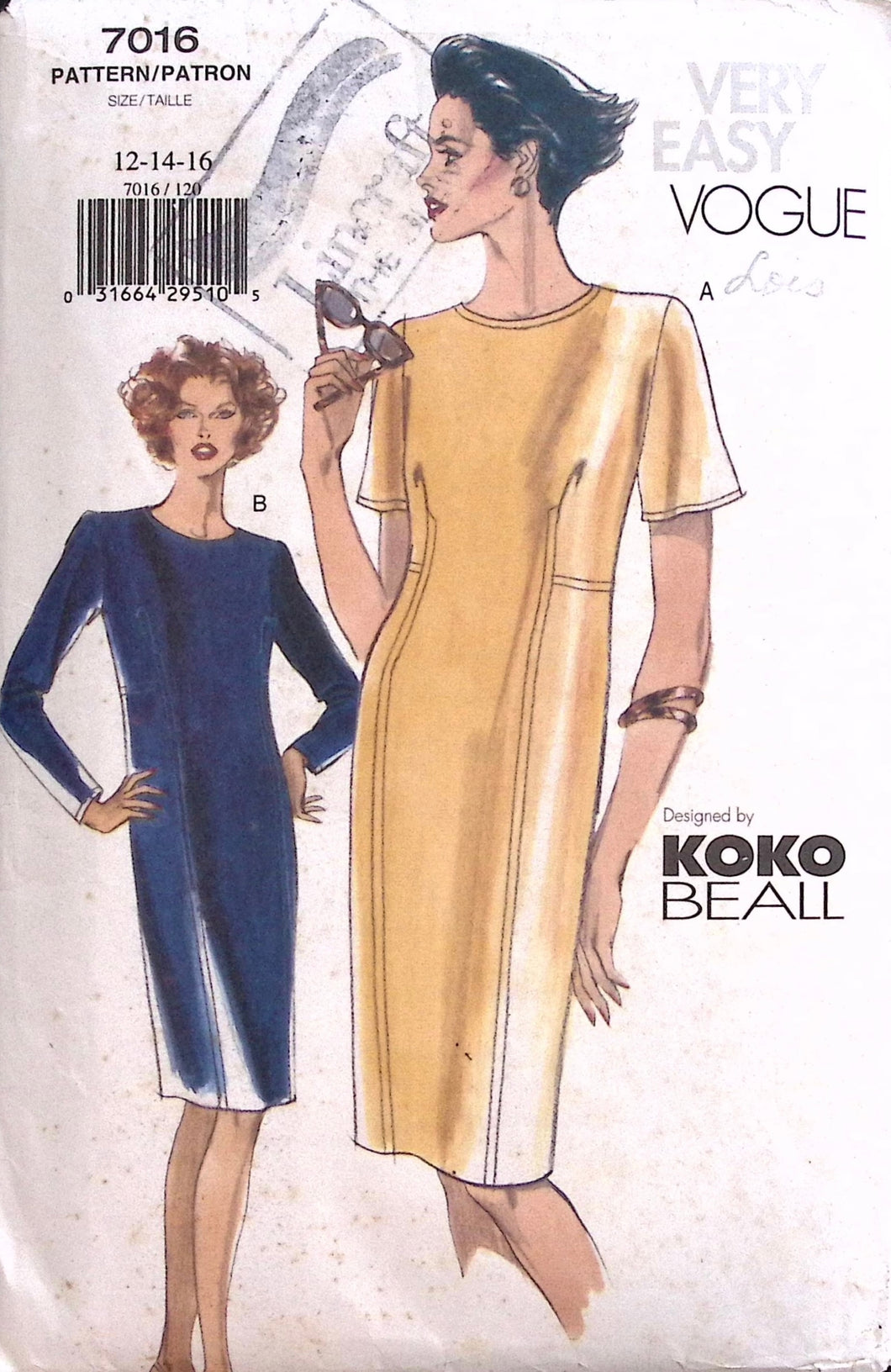 Vintage Sewing Pattern: Vogue 7016
