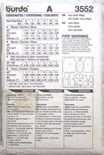 Load image into Gallery viewer, Vintage Sewing Pattern: Burda 3552

