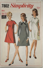 Load image into Gallery viewer, 1968 Vintage Sewing Pattern: Simplicity 7802
