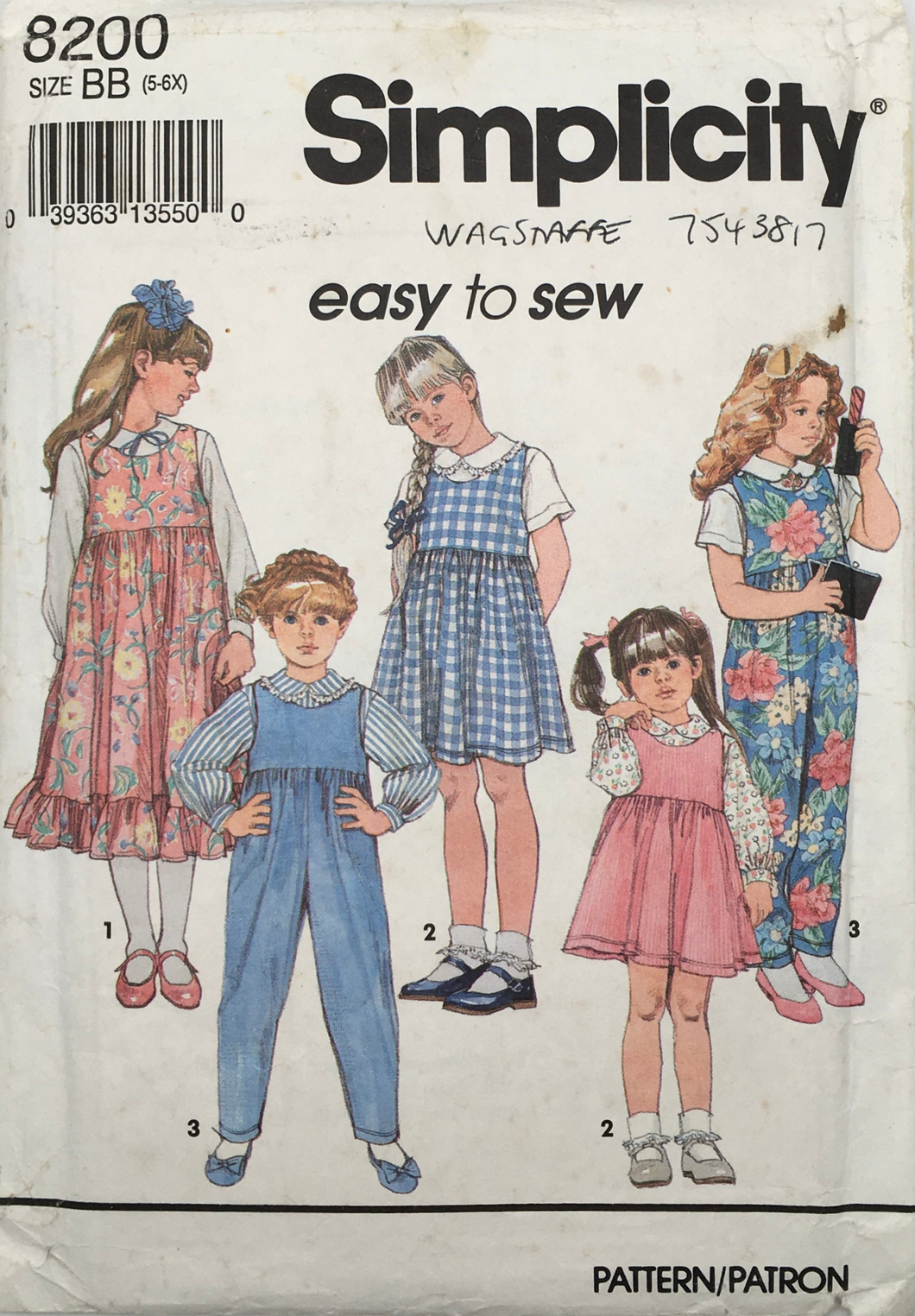 1992 Vintage Sewing Pattern: Simplicity 8200