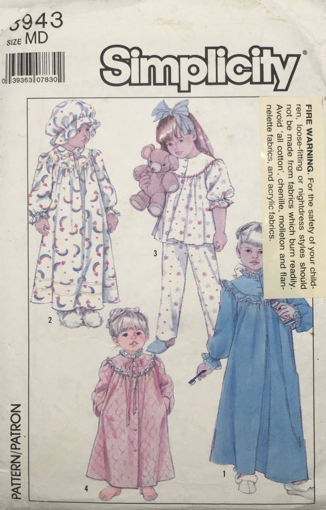 1988 Vintage Sewing Pattern: Simplicity 8943