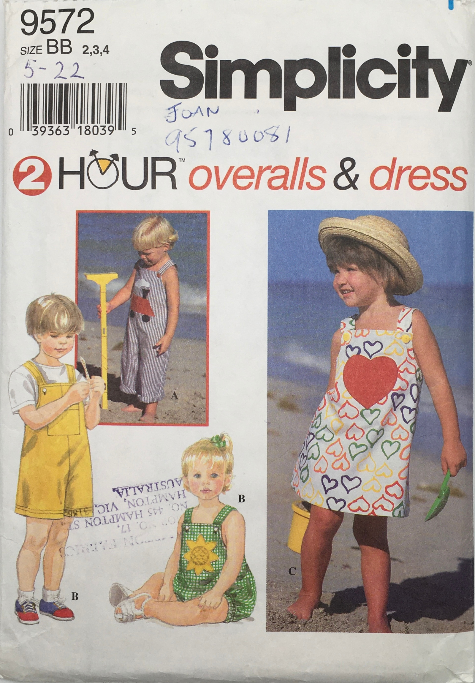 1995 Vintage Sewing Pattern: Simplicity 9572 – Vintage Stitch Australia