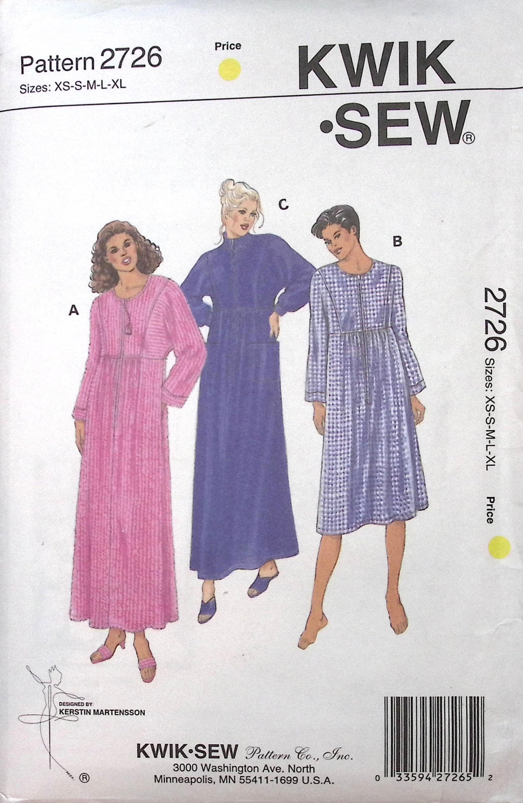 Vintage Sewing Pattern: Kwik Sew 2726