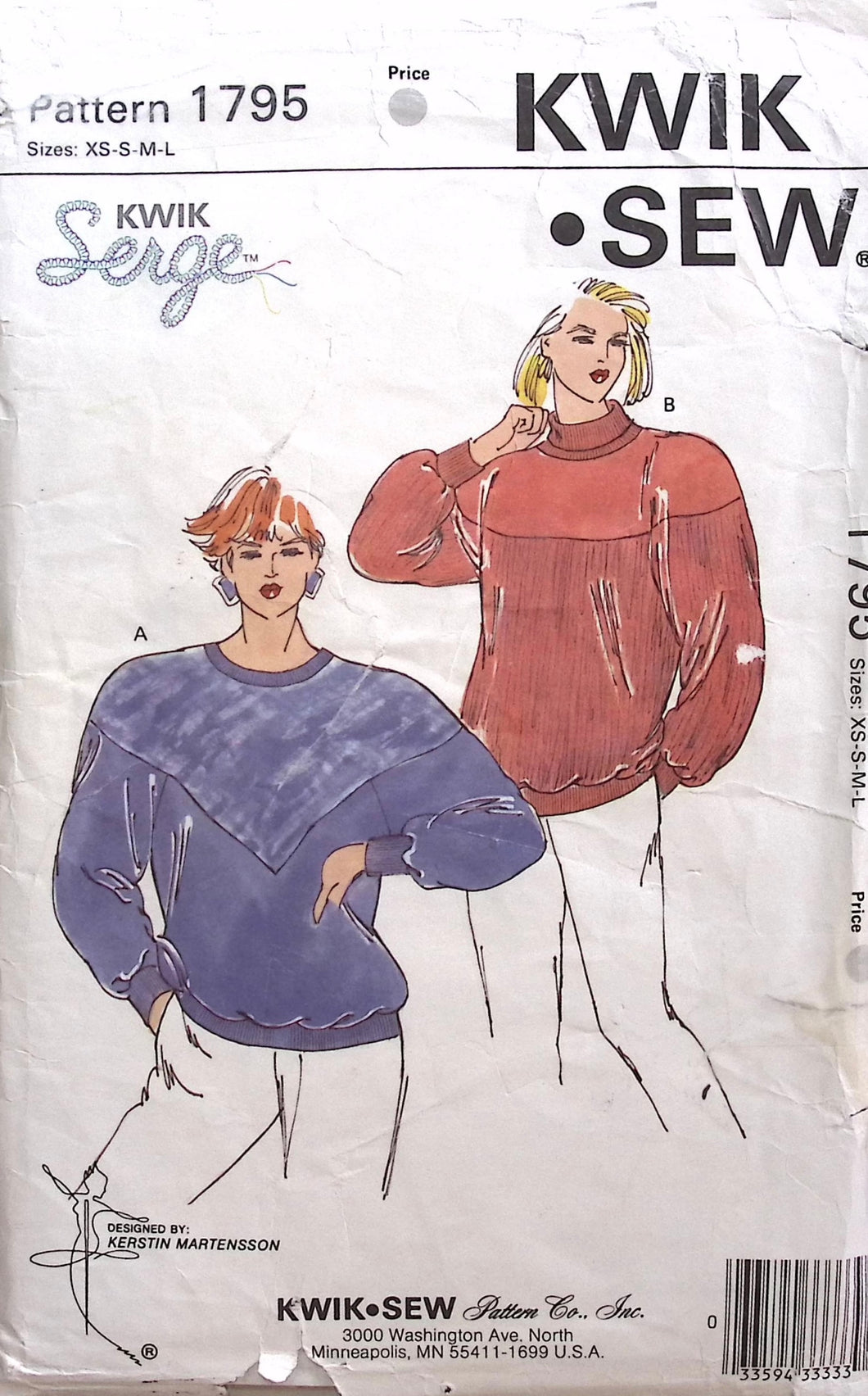 Vintage Sewing Pattern: Kwik Sew 1795