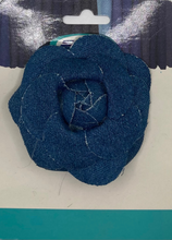 Load image into Gallery viewer, Semco Shabby Denim  Flower Pin
