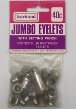 Load image into Gallery viewer, Korbond Jumbo Eyelets with Setting Punch
