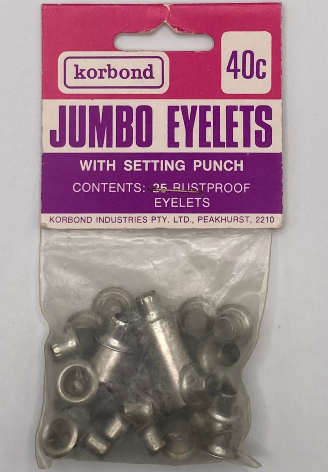 Korbond Jumbo Eyelets with Setting Punch