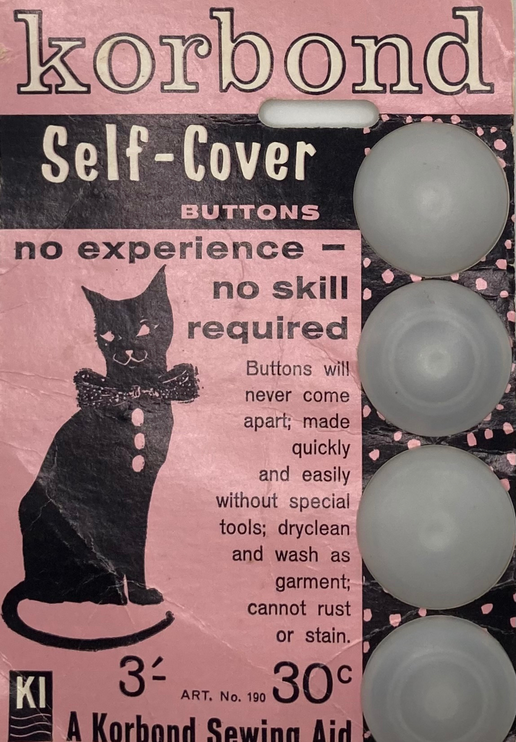 Vintage Korbond Self-Cover Buttons