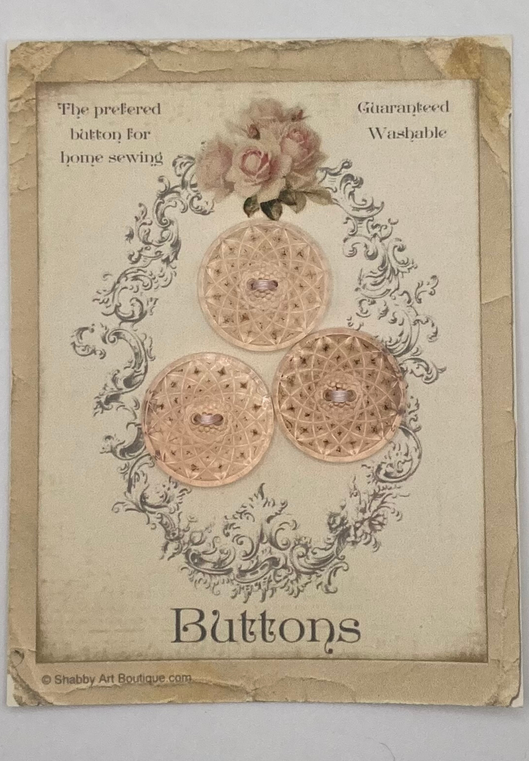 Vintage Flat Speckled Etched Buttons